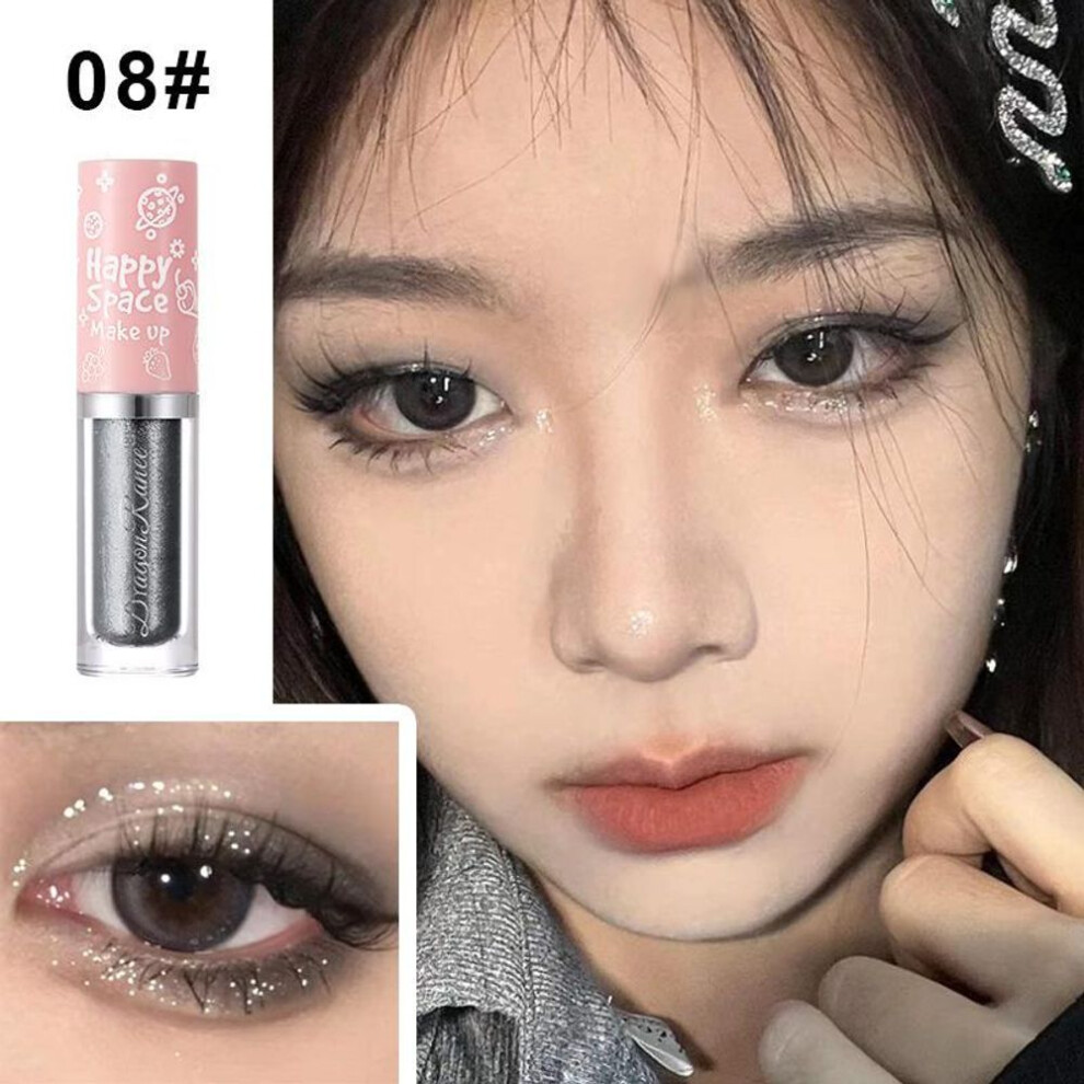 (08) Line Eye Shadow Super Flash Sequins Bright Crystal Lying Silkworm Brilliant Eye Shadow Liquid Highlight