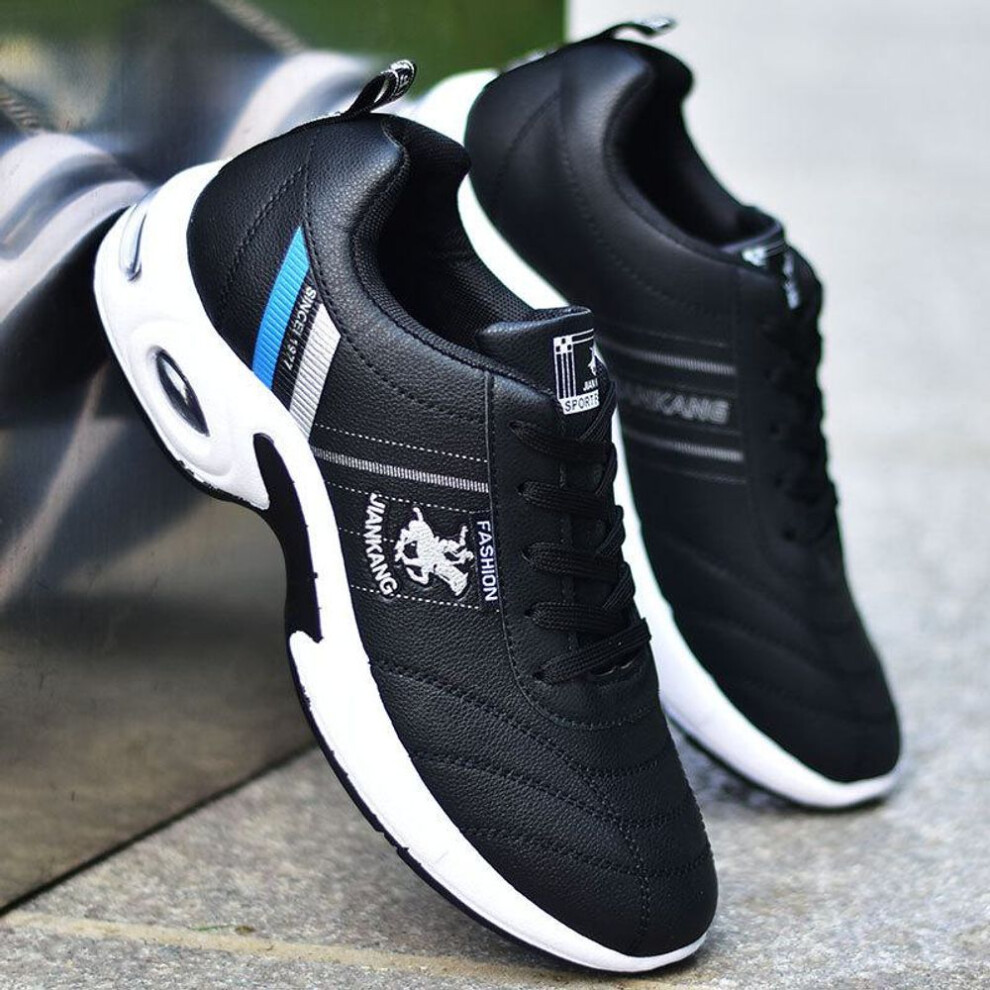 (black, 39) Waterproof Leather Men&apos;s Sports Shoes: Trendy And Casual Running Shoes For Autumn, Large And Small Sizes Available.