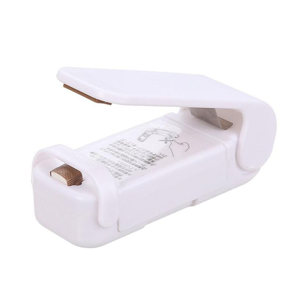 (white) Mini Plastic Bag Sealer Machine Storage Bag Clip Sealing Storage Machine Portable Sealer Packing Seal Food Snack Kitchen Gadgets