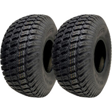 15x6.00-6 Lawnmower Grass Tyres Turf Ride On Mower Tubeless P332 4ply (Set of 2)