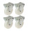 Parnells Roulettes nylon 4" de 100 mm, fixes robustes 150 kg chacune - jeu de 4 1