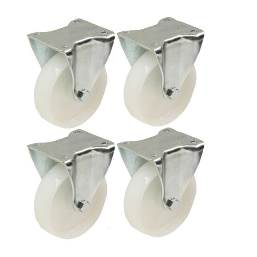 Parnells Roulettes nylon 4" de 100 mm, fixes robustes 150 kg chacune - jeu de 4