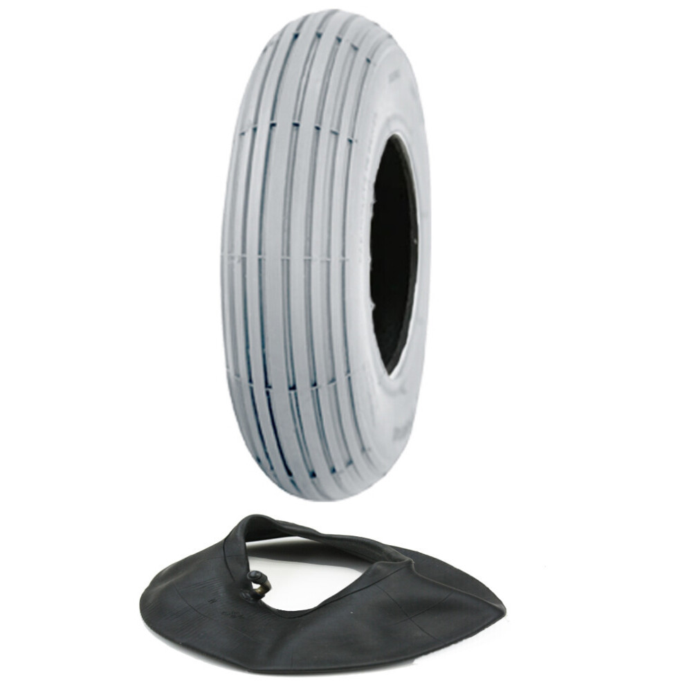 Pneu et chambre à air 200x50 pour scooter de mobilité, pneu gris sans marquage fauteuil roulant pompé neuf