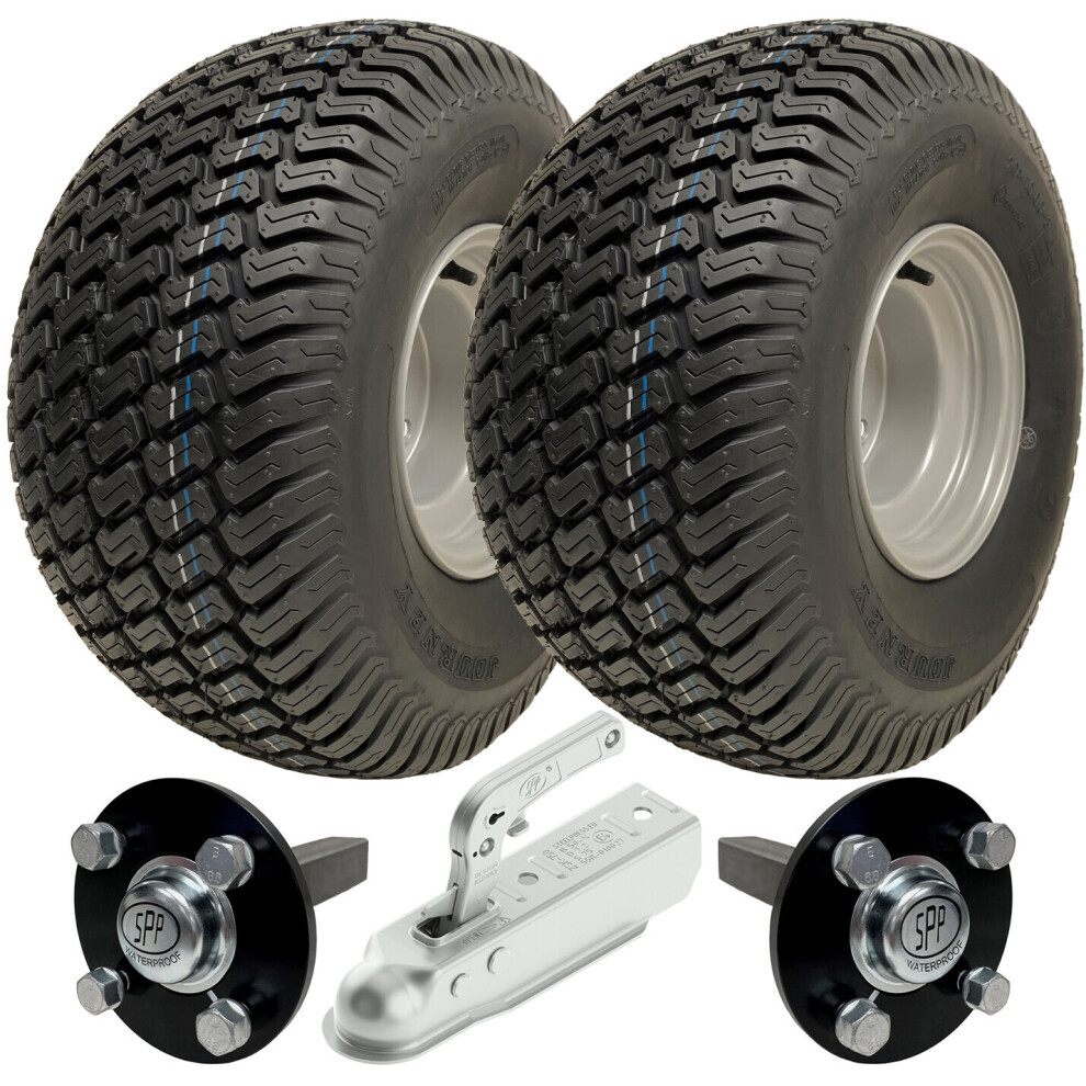 20X10.00-8 Atv Trailer Kit Wanda P332 Grass Wheels Hub & Stub Axles, Hitch 900Kg 5056116805768