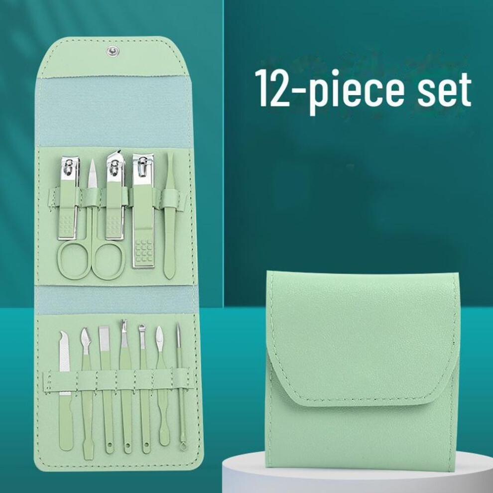 (as the picture, 12-piece Set) "imported Nail Clippers & Scissors Set: Home Manicure & Pedicure Tools"