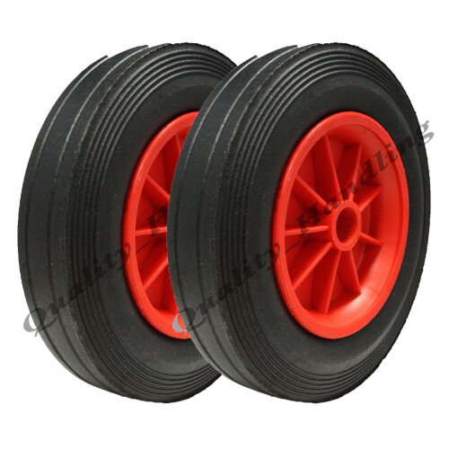 Parnells 250mm 10" solid rubber wheel for power washer, generator - set of 2