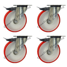 200mm Ruedas Poliuretano nylon giratorias con freno 300kg - juego de 4