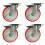 Parnells Pivot Castors en polyuréthane nylon de 200 mm avec frein 300 kg - jeu de 4 1
