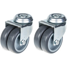 75mm 3" Zwillingsrolle grau Gummi drehbar 200kg Kapazität, Satz von 2
