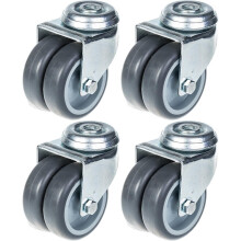 75mm 3" Zwillingsrolle grau Gummi drehbar 400kg Kapazität, Satz von 4