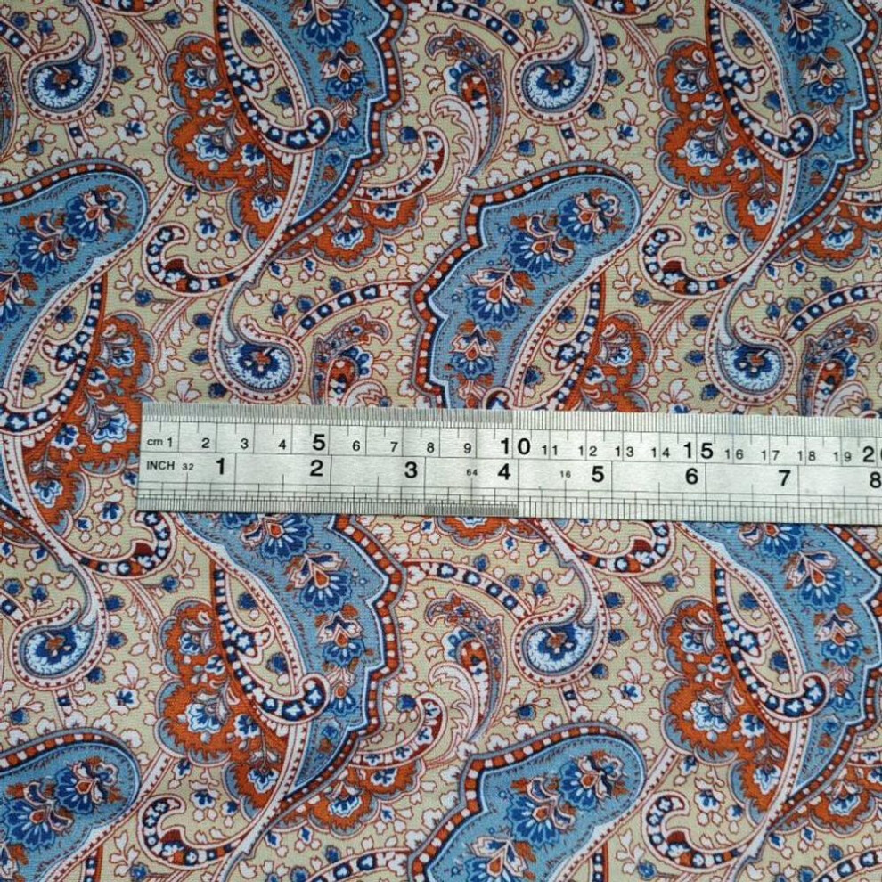 (black, size 9) Peach Skin Cashew Flower Print Fabric: Beach Pants, Aprons, Luggage, Hats