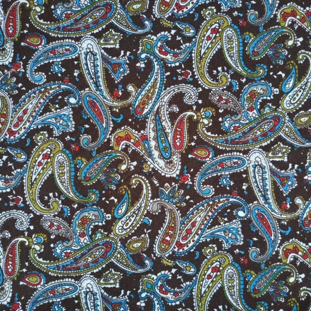 (blue, size 1) Peach Skin Cashew Flower Print Fabric: Beach Pants, Aprons, Luggage, Hats