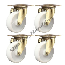 Ruedas giratorias de nylon de acero inoxidable de 125 mm, 200 kg cada una - juego de 4