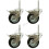 Parnells 100 mm Gummibolzenloch Lenkrollen mit Bremse, 75 kg pro, Satz von 4 1