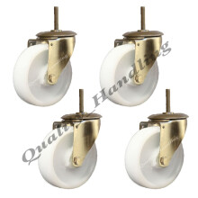 125mm acero inoxidable nylon agujero del perno rueda giratoria 190kg - juego de 4