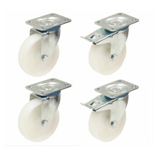 100mm 4" ruedas de nylon giratorias y con freno 150kg - juego de 4