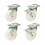 Parnells Rodízios de náilon de 100mm e 4" giratórios e com freio 150kg - conjunto de 4 1