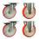 Parnells 200mm Roulettes Polyuréthane nylon 2 freins et 2 fixes, 300kg - jeu de 4 1