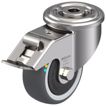 Rueda giratoria/freno de acero inoxidable de 80 mm con termoconductor eléctrico gris