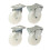Parnells Rodízios de nylon branco de 100mm e 4" - giratórios e fixos, conjunto 150kg - conjunto de 4 1