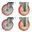 Parnells 200 mm nylon polyuréthane 2 à 2 positions fixes : 300 kg - ensemble de 4 1