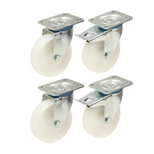 Ruedas de nylon de 150 mm 6" giratorias de alta resistencia y con freno 300 kg - juego de 4
