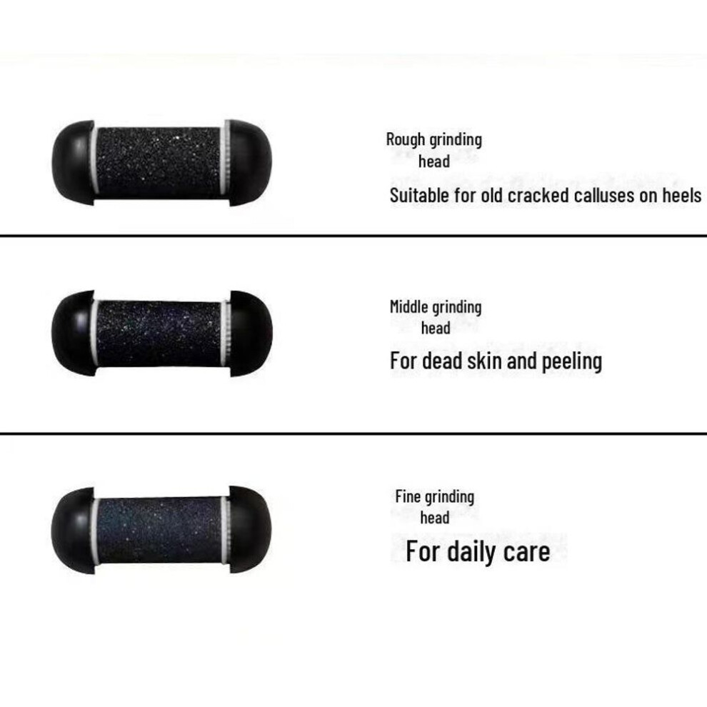 (black, grinding head) Electric Waterproof Pedicure Replacement Grinding Head - Black And White