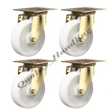 Rodas giratórias de nylon em aço inoxidável de 160 mm, 350 kg cada - conjunto de 4 -