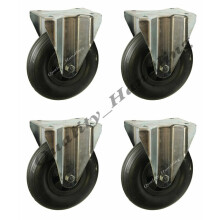 Ruedas fijas 8" 200mm antipinchazos 200x50mm planas libres - juego de 4