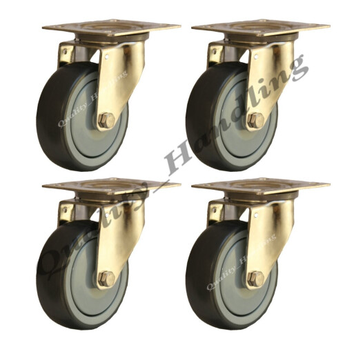 Parnells 100-mm-Edelstahl-Gummi-Lenkrollen, je 80 kg – 4er-Set