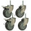 Parnells 100mm Gummibolzenlochrolle mit Bolzen, Bremsrolle - 4er Set 1