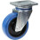 Parnells 160 mm Lenkrolle mit blauem Elastikgummi auf Nylon Mittelrad 1