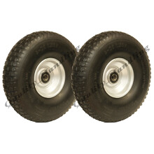 10" 4.10x3.50-4 centre de roulement à billes 16mm anti-crevaison - lot de 2