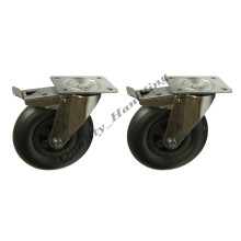Ruedas con freno antipinchazos de 8" 200mm 200x50mm planas libres - juego de 2
