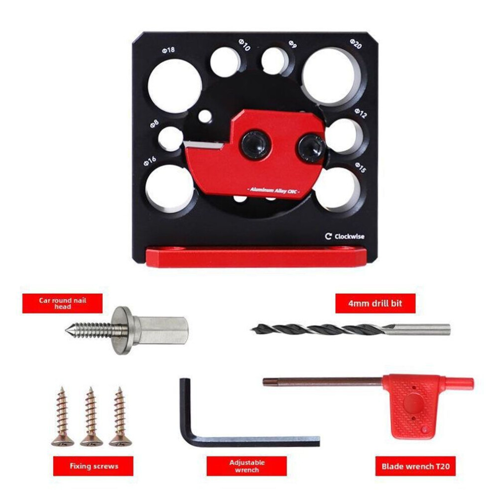 (red,black, 8-hole + rounding nails + 4mm drill bit) 8-hole Electric Adjustable Rounder For Wooden Sticks And Tenons