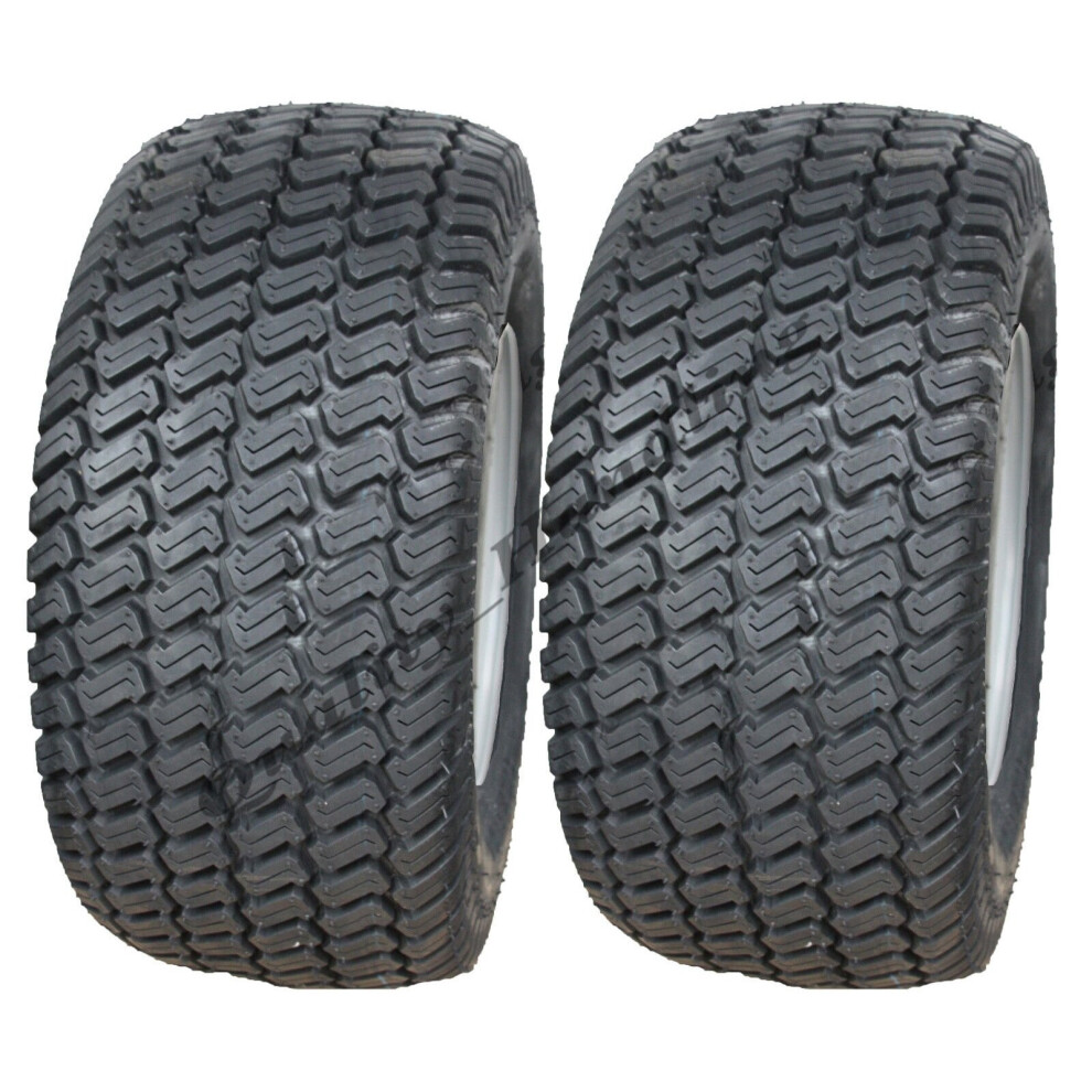 18X6.50-8 Grass Tyre On 4 Stud Rim, Lawnmower, 4" Pcd Wheels, Set Of 2 5060462563128