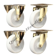 Ruedas fijas y giratorias de nylon de acero inoxidable de 80 mm 150 kg cada una, juego de 4