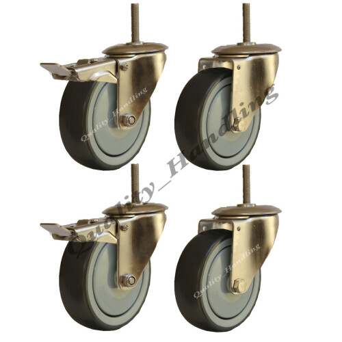 Parnells 80 mm Edelstahlrollen mit Gummibremse, je 60 kg - 4er Set