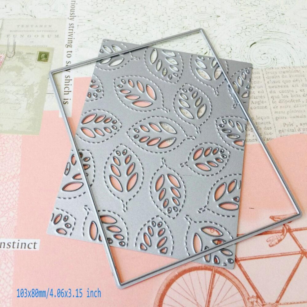(as the picture) Leaf Rectangle Frame Cutting Dies Metal Stencil Diy Scrapbooking Album Paper Card Embossing Craft Die Cut Template