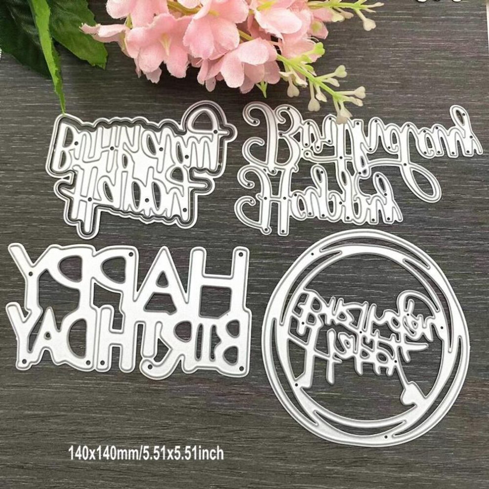 (as the picture) Happy Birthday Cutting Dies Metal Stencil Diy Scrapbooking Album Paper Card Embossing Craft Art Greeting Letter Word