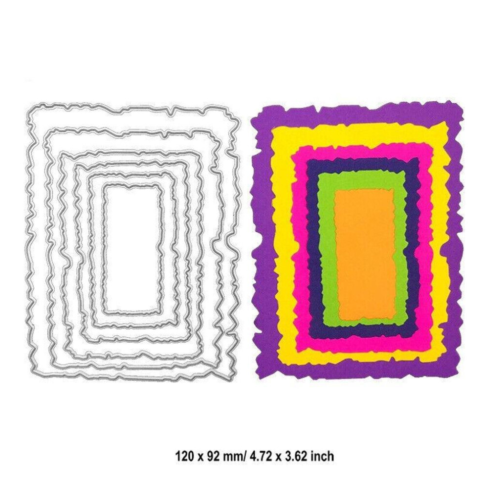 (as the picture) Rectangle Shape Cutting Dies Metal Stencil Diy Scrapbooking Album Paper Card Embossing Craft Die Cut Wave Frame