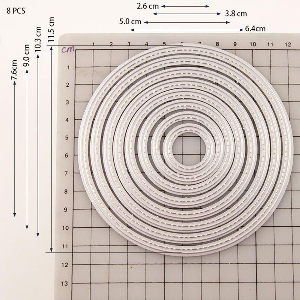 (12x12cm) Sewing Line Round Frame Cutting Dies Metal Stencil Diy Scrapbooking Album Paper Card Embossing Craft Die Cut Template