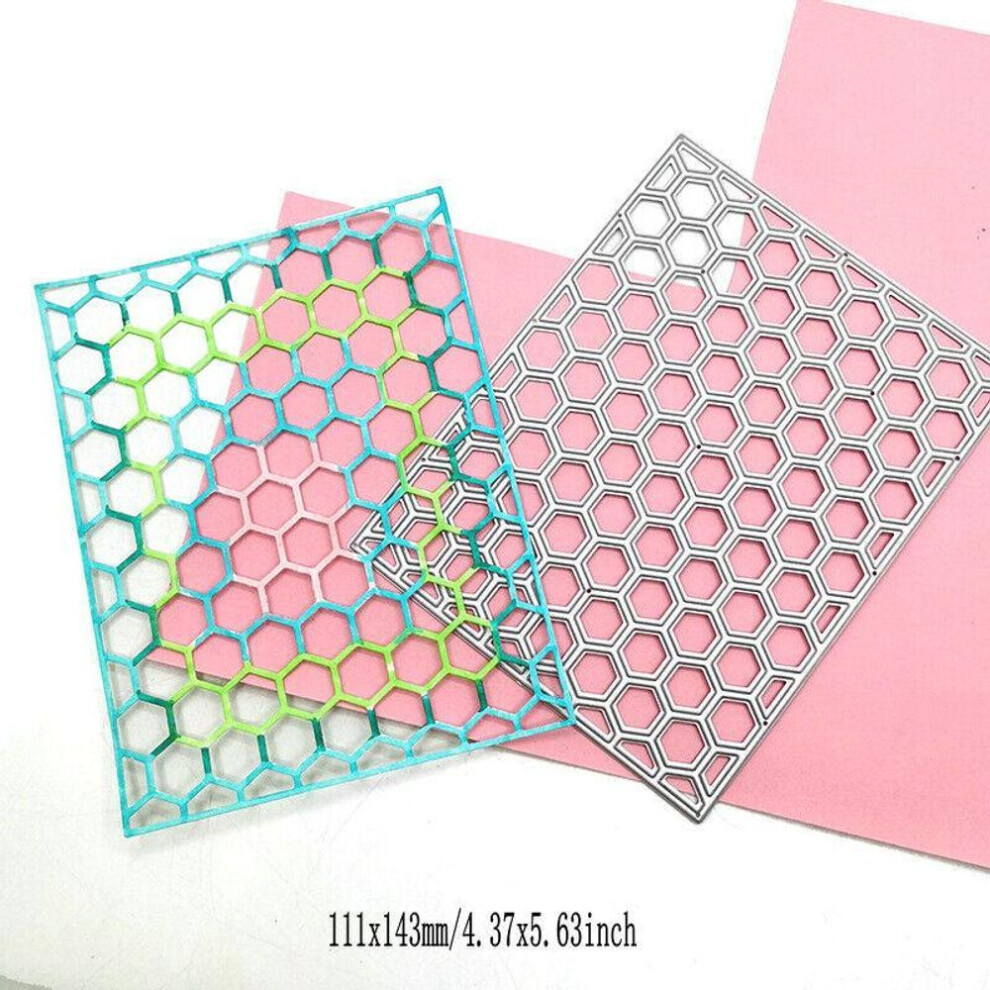 (as the picture) Honeycomb Net Frame Cutting Dies Metal Stencil Diy Scrapbooking Album Paper Card Embossing Craft Die Cut Rectangle