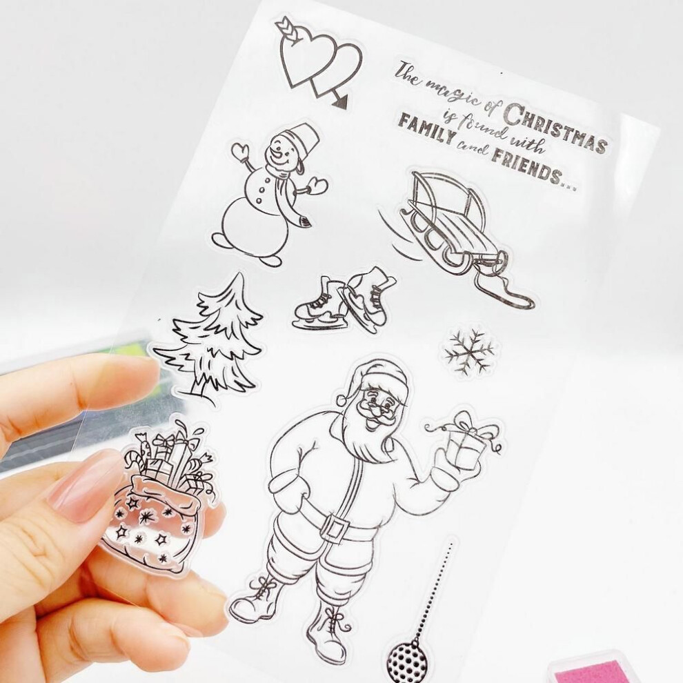 (No.10-Merry Christmas) Merry Christmas Transparent Silicone Clear Stamps For Seal Diy Scrapbooking Photo Album Decor Greeting Santa Claus