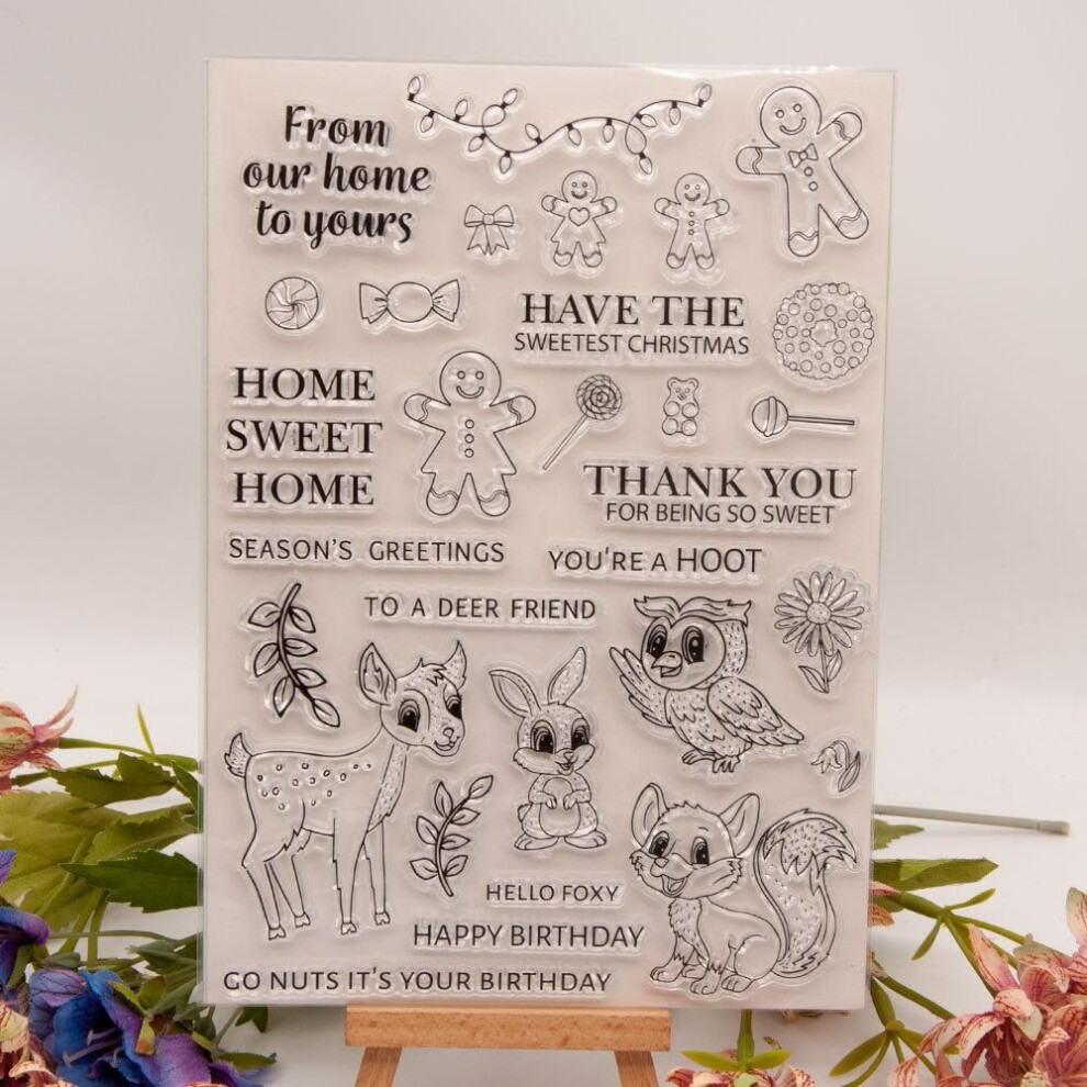 (No.6-Christmas Animal) Merry Christmas Transparent Silicone Clear Stamps For Seal Diy Scrapbooking Photo Album Decor Greeting Santa Claus