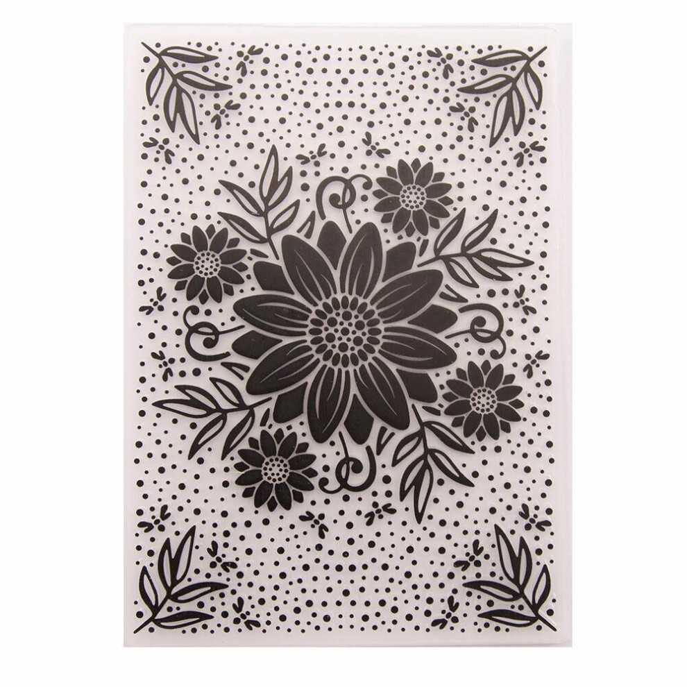 (No.5-Flower Dot) Flower Plastic Template Embossing Folders Dies Stencil Diy Rectangle Frame Leaf Window Vine