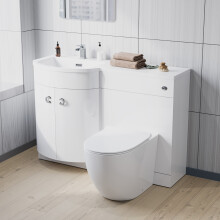 Nes Home 1100mm LH Sink White Combination Vanity Unit Rimless Toilet