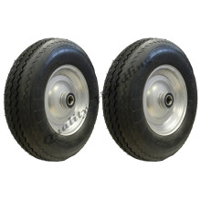 Roda de carrinho de mão Parnells 400-8 16", pneu 6ply, rolamentos de esferas de 25 mm - conjunto de 2