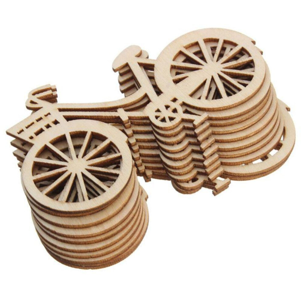 New 10pcs Wooden Bicycle Bike Cutout Veneers Slices Diy Crafting Ornament Theme Wedding Party Home Decoration Gift For Decorations