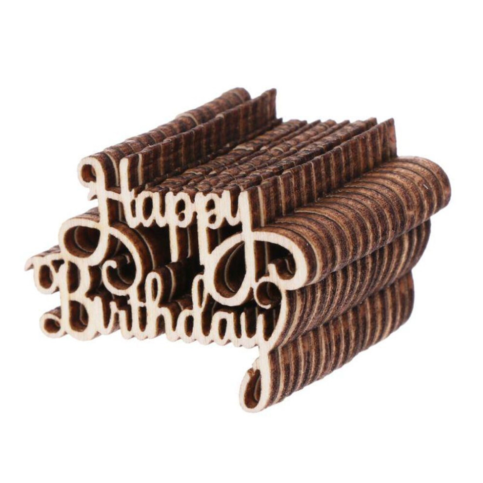New 15Pcs Wooden Happy Bithday Table Confetti Scatter Vintage Rustic Party Decor Craft Scrapbook Decorations For Decorations